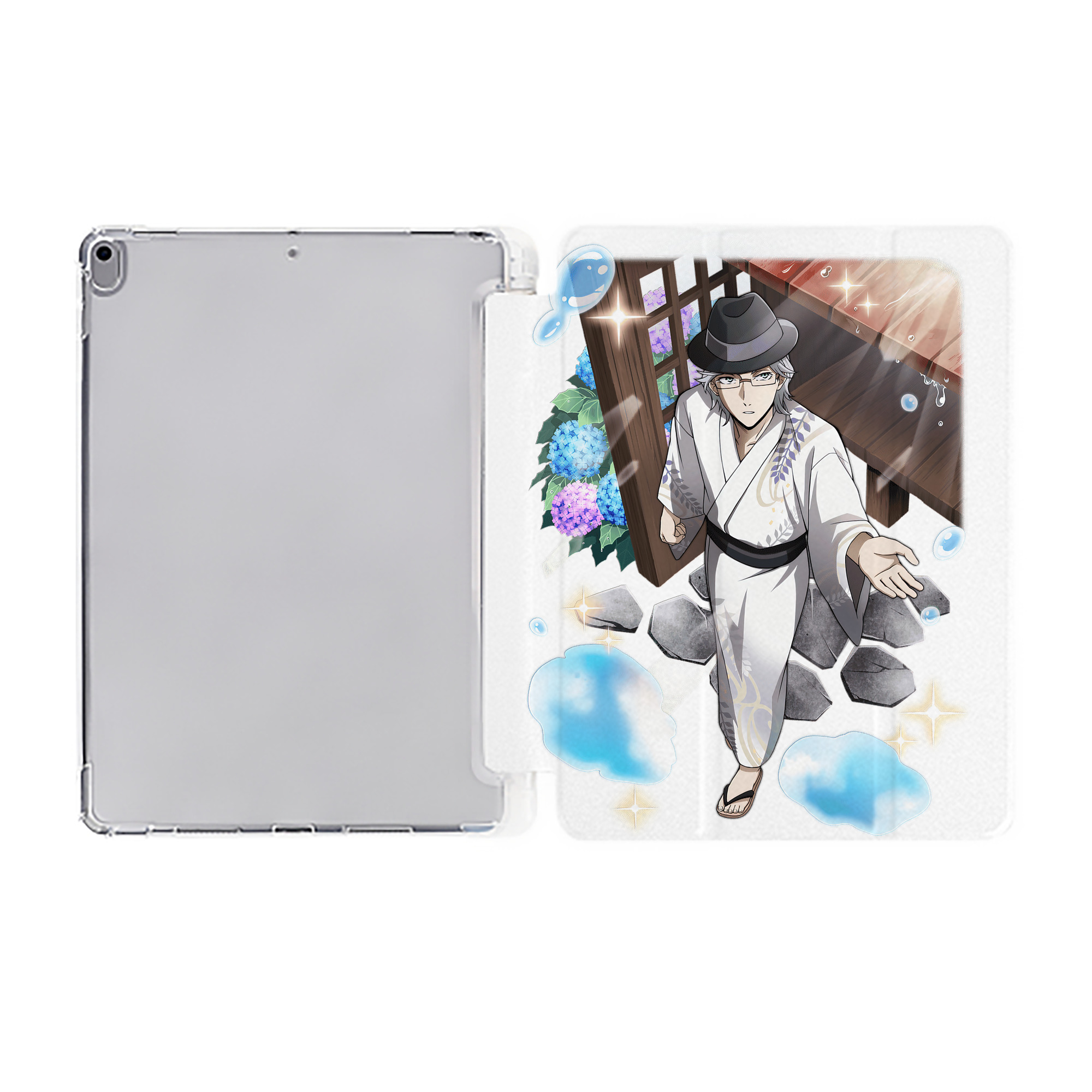 （画像用） 文豪ストレイドッグス Bungo Stray Dogs IPad ケース ペン収納付き 三つ折りスタンド PUレザー×シリコン 対応機種9.5/10.5/10.9インチ